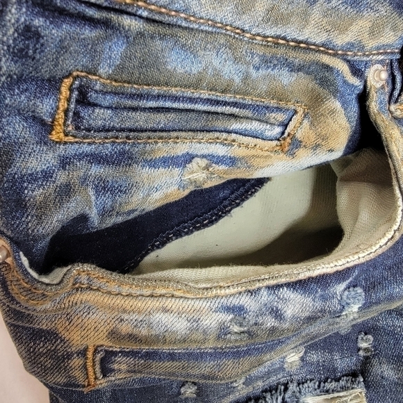 EMBELLISH Men's 34 Distressed Biker Streetwear Jeans with Paneled Stitching - Picture 11 of 16